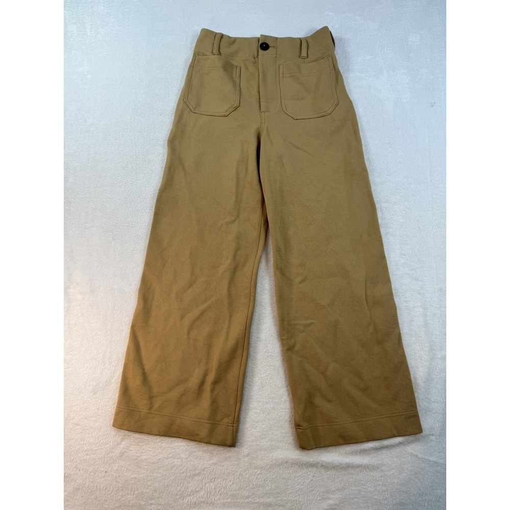 Anthropologie The Colette Crop Wide-Leg Pants by Maeve 26 Gold